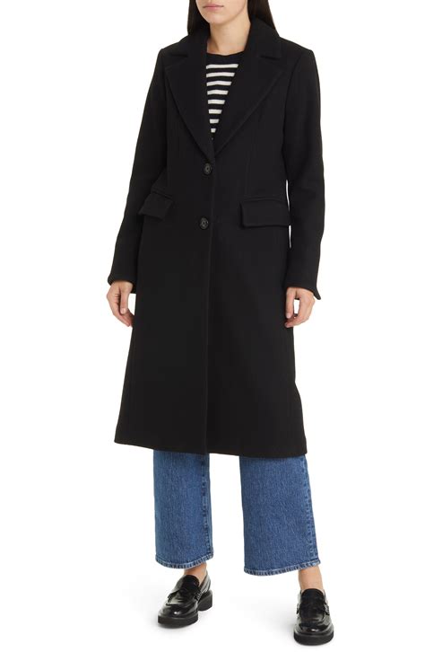 Michael Kors Notch Lapel Wool Blend Coat on SALE 